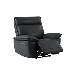 Acheter Vente-Unique Fauteuil relax électrique en cuir de vachette noir NOVENA