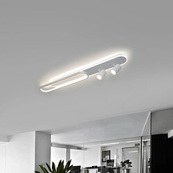 Avis Plafonnier moderne à LED 50 W plafonnier à lumière indirecte 2 spots GU10 bureau 4000lm 230V 100cm LUMIÈRE 6500K