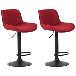 Non Lot de 2 tabourets de bar Lentini tissu noir