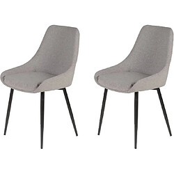 Mes Lot de 2 chaises repas 48x55x84 cm en tissu gris clair - ORMOY 