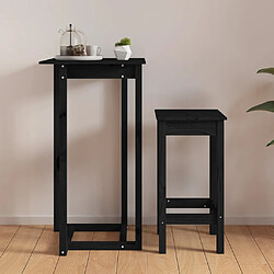 Avis vidaXL Table de bar Noir 60x60x110 cm Bois massif de pin