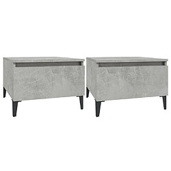 vidaXL Tables d'appoint 2 pcs Gris béton 50x46x35 cm Bois d'ingénierie