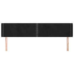 Avis Maison Chic Tête de lit scandinave avec oreilles,meuble de chambre Noir 203x16x78/88 cm Velours -MN64485