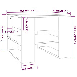 vidaXL Table basse sonoma gris 55,5x55x45 cm bois d'ingénierie pas cher