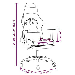 vidaXL Chaise de jeu avec repose-pied Noir et rouge Similicuir pas cher