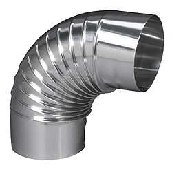 Ten Coude EQ90° plissé aluminium 97 mm - TOLERIE GENERALE - 392970