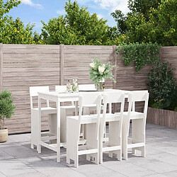 Maison Chic Table de bar et chaises d'extérieur 7 pcs,Ensemble de bar de jardin pour relax blanc bois de pin massif -GKD167018