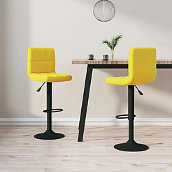 vidaXL Tabourets de bar lot de 2 jaune moutarde velours 