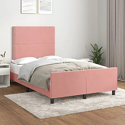 vidaXL Cadre de lit sans matelas rose 120x200 cm velours