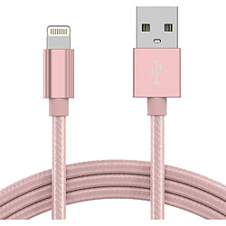 Cable Nylon Renforce Longeur 2M Couleur Rose Pour iPhone SE 2020 / X / Xr / 11 / 12 Little Boutik®