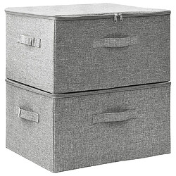 Maison Chic Lot de 2 Boîtes de rangement,Boîtes de stockage Tissu 43x34x23 cm Gris -MN240894