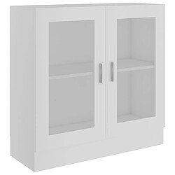 vidaXL Armoire à vitrine Blanc 82,5x30,5x80 cm Bois d'ingénierie