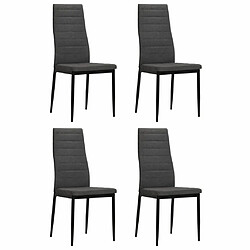 Decoshop26 Lot de 4 chaises de salle à manger cuisine cadre métallique en tissu gris foncé CDS021547 