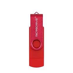 Wewoo Clé USB Ordinateur mobile MicroDrive 32 Go USB 2.0 - Disque U pivotant OTG en métal à double usage Rouge