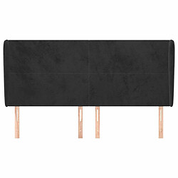 Avis Maison Chic Tête de lit scandinave avec oreilles,meuble de chambre Noir 203x23x118/128 cm Velours -MN70756