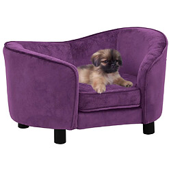 vidaXL Canapé pour chien Bordeaux 69x49x40 cm Peluche