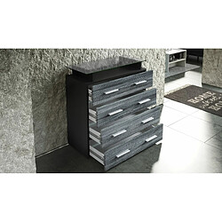 Mpc Commode Noir Mat Et Avola Anthracite (lxhxp) : 76 X 81 X 35