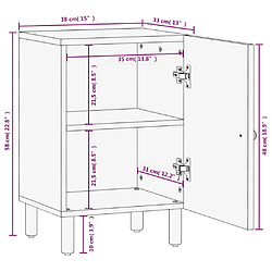 vidaXL Armoire de salle de bain noir 38x33x58 cm bois massif manguier pas cher