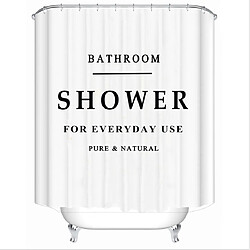 Universal Rideau de douche haut de gamme simple noir et blanc motif de lettre imperméable polyester taille multiple décoration de salle de bain | Rideau de douche 