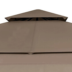 Acheter vidaXL Belvédère et double toits étentus 3x3x2,75 m Taupe 180g/m²