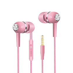 GUPBOO Lovely Cute 3.5mm In-Ear Earphones Pink Wired Headphones avec micro et contrôle du volume