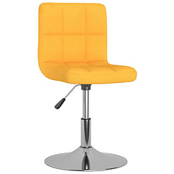 vidaXL Chaise pivotante de salle à manger Jaune Tissu 