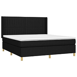 Avis vidaXL Sommier à lattes de lit matelas et LED Noir 160x200 cm Tissu