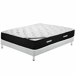 Ebac Matelas + sommier tapissier 140x190 Ressorts - Black mattress - Soutien très ferme