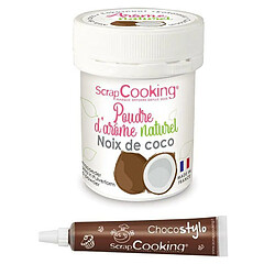 Scrapcooking Arôme alimentaire naturel en poudre noix de coco + Stylo chocolat 