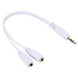 Wewoo Pour iPad, iPhone, Galaxy, Huawei, blanc Xiaomi, LG, HTC et autres smartphone Adaptateur répartiteur casque écouteur,