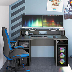 Dansmamaison Bureau de gamer Gris - CHEZO Bureau de gamer Gris - CHEZO - L 136 x l 67 x H 88 cm