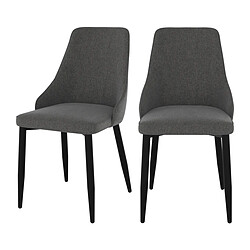 Rendez Vous Deco Chaise Pipo en tissu gris foncé (lot de 2) 