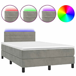 Sommier à lattes LED,Cadre à lattes de lit avec matelas pour Adulte Gris clair 120x200 cm -MN77293