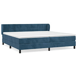 vidaXL Sommier à lattes de lit et matelas Bleu foncé 200x200cm Velours