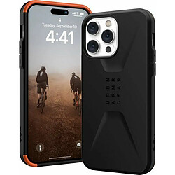 Urban Armor Gear UAG Civilian Housse Compatible avec Apple iPhone 14 Pro Max [Wireless Charging Compatible Cover, Résistante aux Chutes, Protection de l'écran grâce au Bord surélevé] Noir