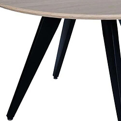 Amadeus Table ronde Léonie en bois - Beige et noir