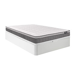 Vente-Unique Ensemble 160 x 200 cm sommier coffre blanc + matelas ressorts ensachés 7 zones et mémoire de forme ép.30cm - ASGARD de YSMÉE 