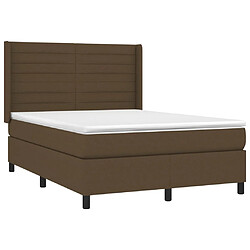 Avis vidaXL Sommier à lattes de lit matelas et LED Marron foncé 140x190 cm