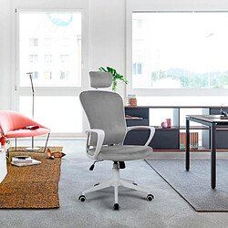 Franchi Chaise de bureau ergonomique en tissu avec appui-tête design Sepang Moon