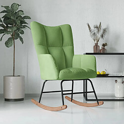 vidaXL Chaise à bascule Vert clair Velours 