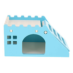 maison de hamster Hamster Hideout House Wood Living Hut Exercice Funny Nest Toy pour Rat bleu