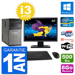 PC Tour Dell 7020 Ecran 22" Intel i3-4130 RAM 8Go Disque 500Go Windows 10 Wifi · Occasion 