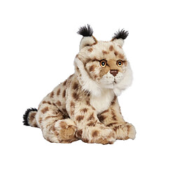 Anima Lynx gris assis peluche 24cm