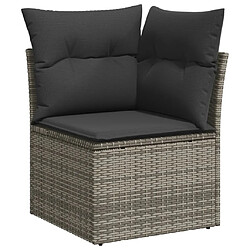 Acheter vidaXL Salon de jardin 11 pcs avec coussins gris résine tressée