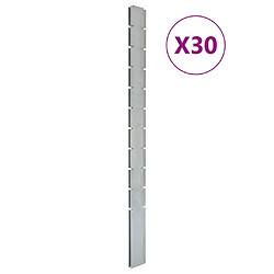 vidaXL Poteaux de clôture 30 pcs argenté 260 cm acier galvanisé