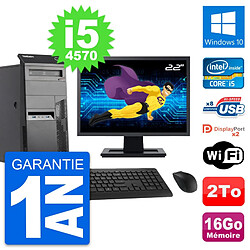 PC Tour Lenovo M83 Ecran 22" Intel i5-4570 RAM 16Go Disque 2To Windows 10 Wifi - Occasion