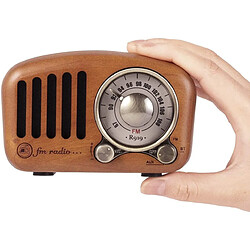 PRUNUS radio portable vintage FM MP3 SD AUX bluetooth marron gris