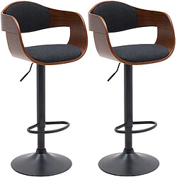 Non Lot de 2 tabourets de bar Kingston B tissu 