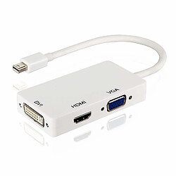 INECK® Adaptateur Convertisseur Mini displayport male vers HDMI - DVI - VGA