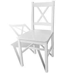 Avis Maison Chic Lot de 6 Chaises à manger,Chaise pour cuisine blanc pinède -MN16722